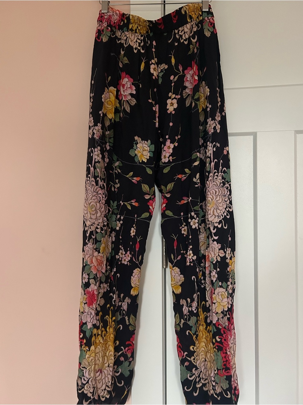 Johnny Was Mono Floral Split Leg Coverup Pants size L NWT - Picture 10 of 11